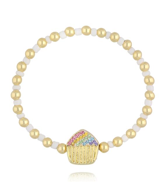 Bransoletka dla dziewczynki kolorowa z zawieszką BSS0293