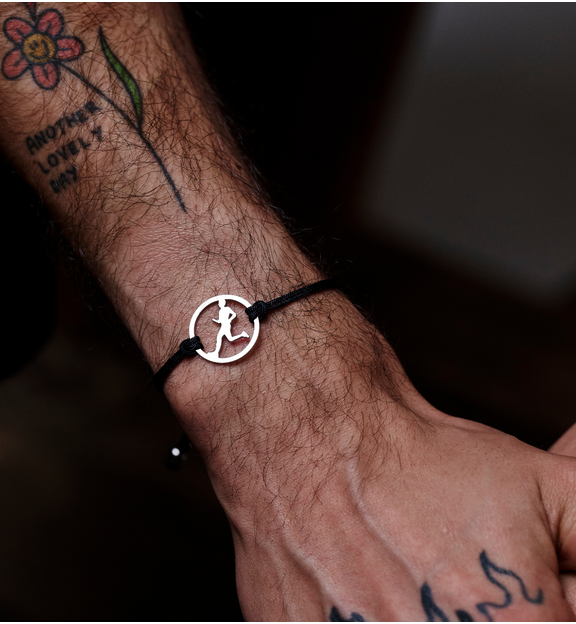 Bransoletka ze srebrnym biegaczem BGL0471