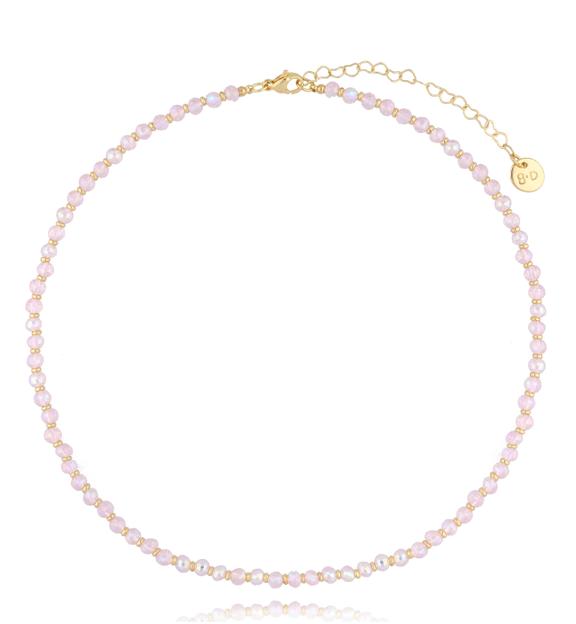 Naszyjnik różowy z kryształkami Baby Pink NTW1139