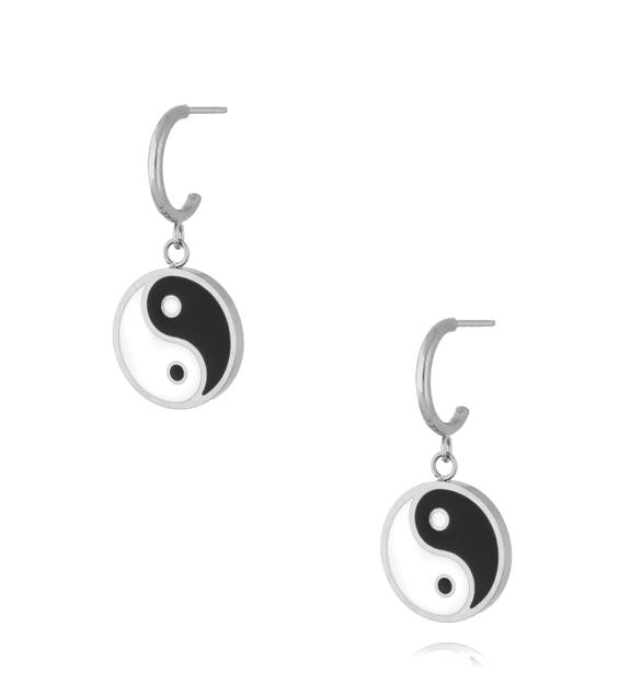 Kolczyki srebrne  Yin and yang KSA0986