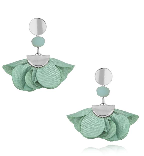 Kolczyki z satyny miętowe Dandelion KBL1608