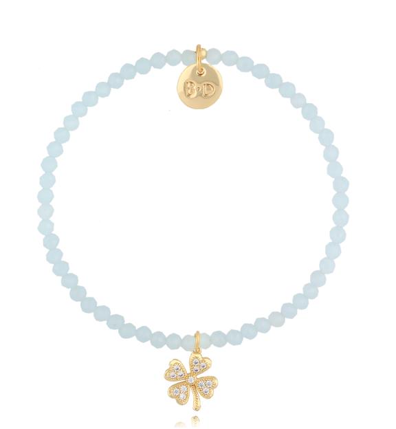 Bransoletka niebieska z koniczynką Alfdis BTW2715