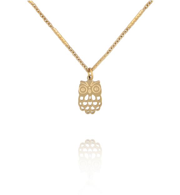 Naszyjnik z sową złoty NSY0770