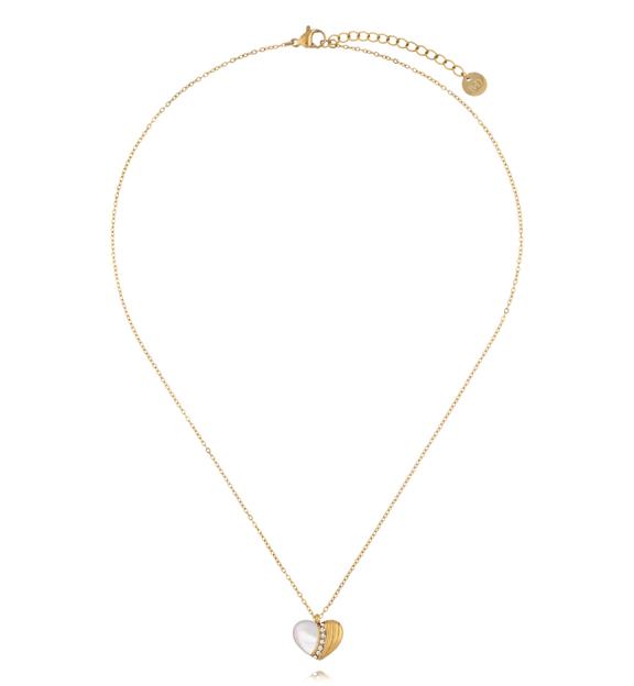 Naszyjnik z sercem z masy perłowej NSY0838