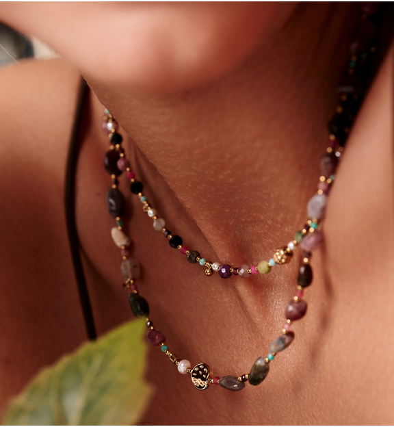 Zestaw biżuterii z kolorowych kamieni naturalnych ZN0195