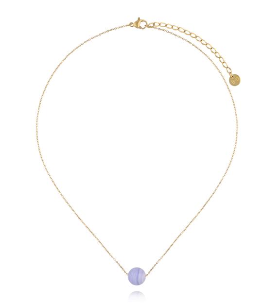 Naszyjnik z chalcedonem na delikatnym łańcuszku NLB0338
