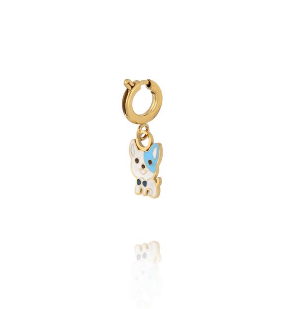 Charms złoty piesek z emalią  CHA0153