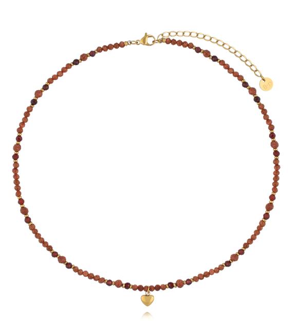 Naszyjnik z granatami i piaskiem pustynii NTW1666