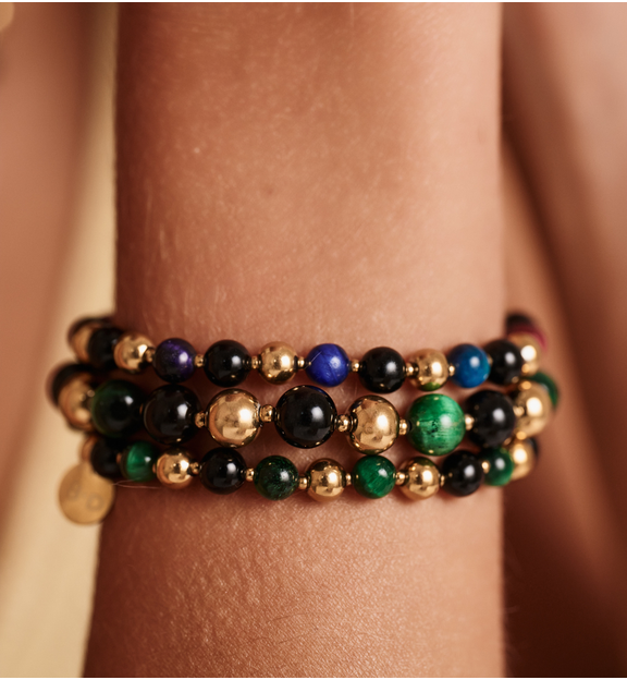 Bransoletka z agatami i tygrysim okiem BPA0531