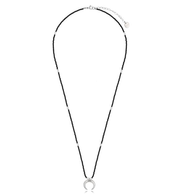 Naszyjnik czarny z księżycem Shining Beauty NPA1131