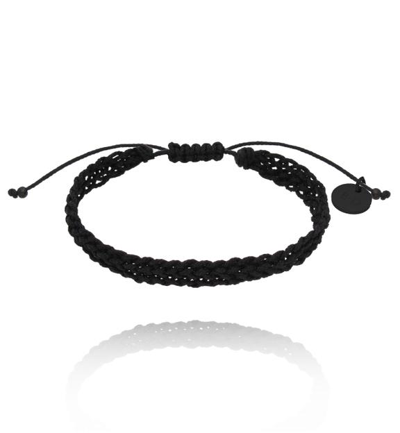 Bransoletka czarna pleciona Braided BSC1895