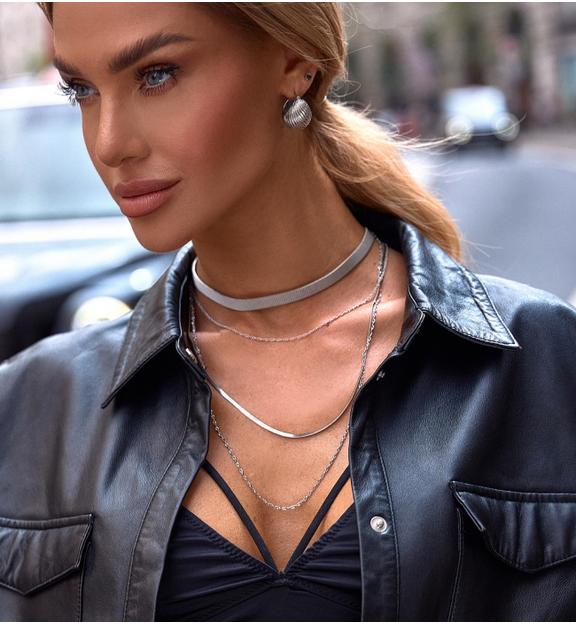 Choker srebrny Chic Stainless NSA1184
