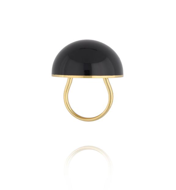 Pierścionek złoty z czarną emalią PSA1210