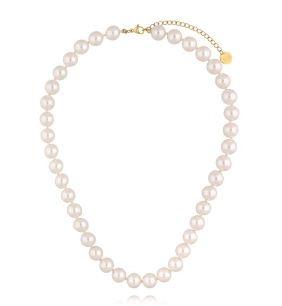 Naszyjnik z klasycznych pereł w odcieniu czystej bieli NPE0363