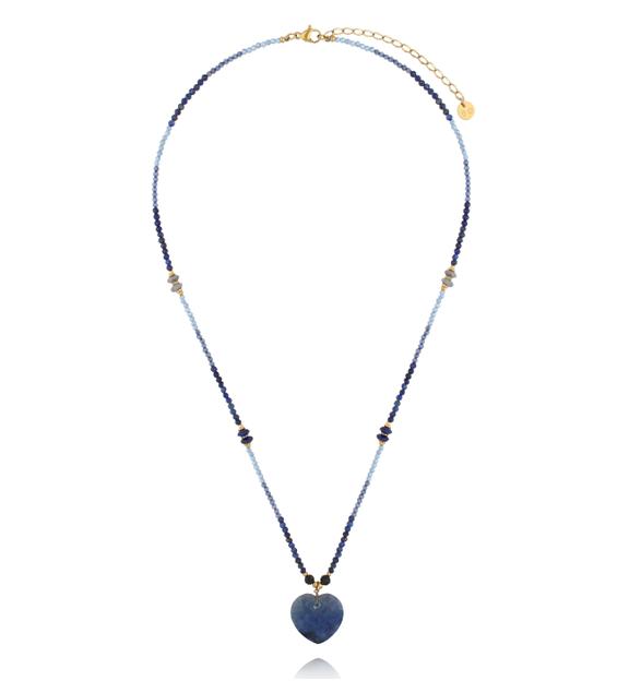 Naszyjnik z sercem w odcieniu granatu NPA1554