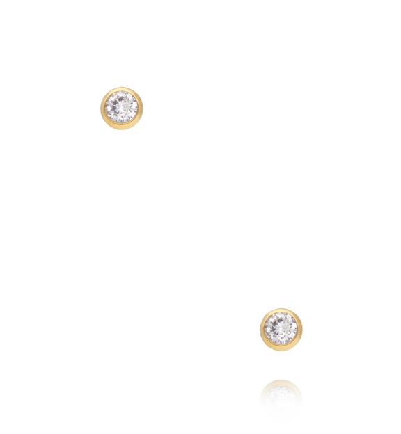 Kolczyki wkrętki z cyrkonią złote KSY0615