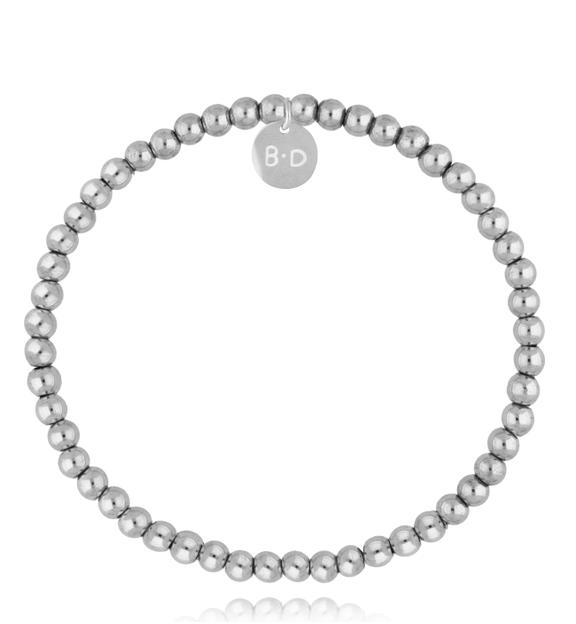 Bransoletka srebrna z kuleczek ze stali szlachetnej BTW3603