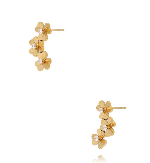Kolczyki z kwiatszkami złote KSY0697