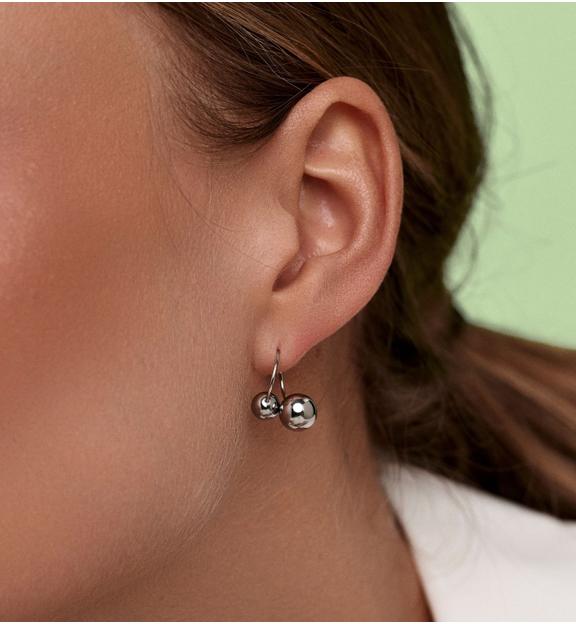 Kolczyki srebrne kółka z kuleczkami Balls KSA0007