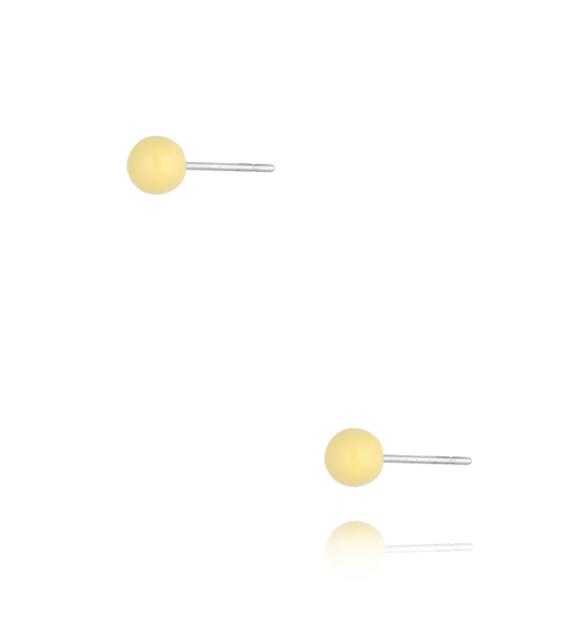 Kolczyki kulki z żółtą emalią 4 mm Enamel Balls KSA1701