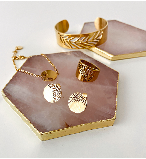 Bransoletka Gold Elegant Leaf BSA0165