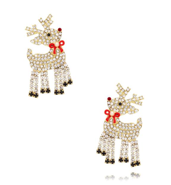 Kolczyki świąteczne z reniferami Sparkling Reindeer KSS1752