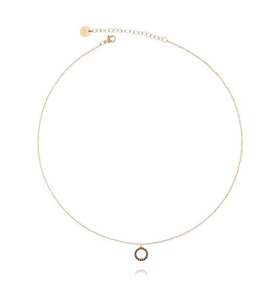 Naszyjnik złoty z kółeczkiem ze stali szlachetnej NSA0041