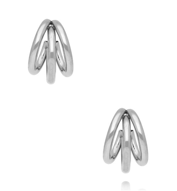 Kolczyki koła potrójne srebrne KSY0607