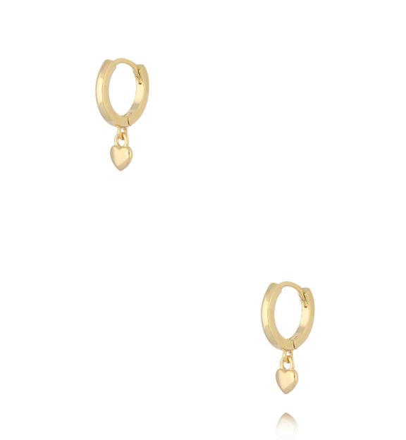 Zestaw złotych kolczyków kółek z zawieszkami KLU0182