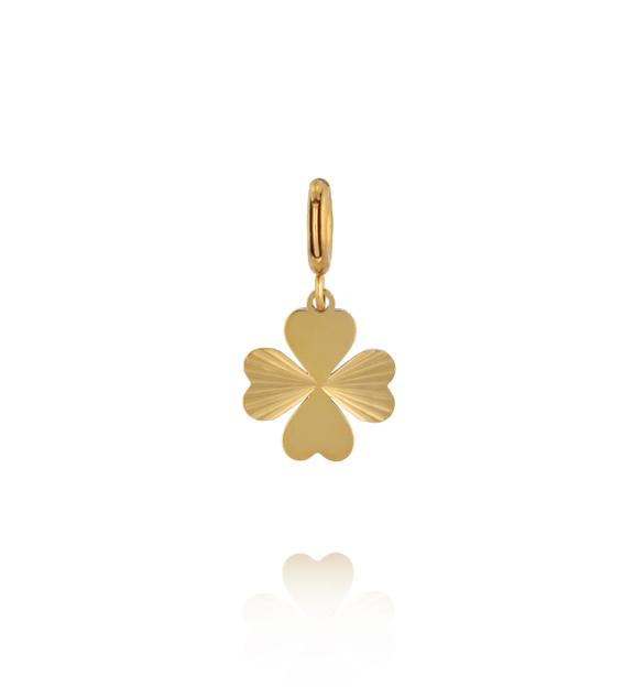Charms koniczynka z ozdobnymi płatkami CHA0183