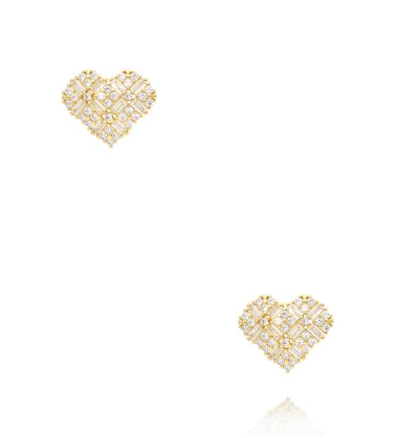 Kolczyki w kształcie serca z cyrkoniami KSS2214