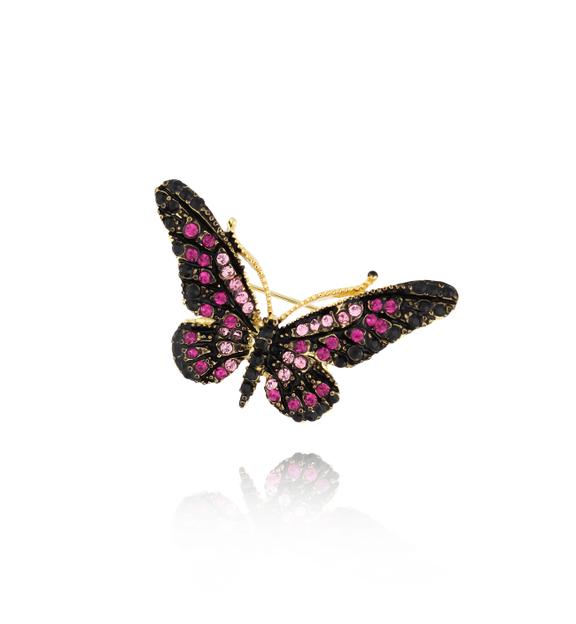 Broszka mała z kolorowym motylem Papillon II BRPI0017