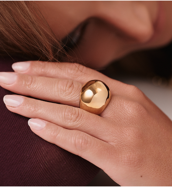 Pierścionek złoty duży gładki PSY0142