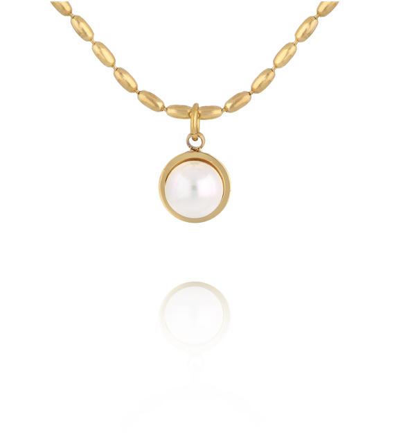 Naszyjnik z drobną perłą złoty NSY0630