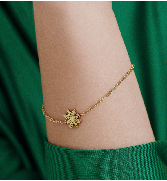 Bransoletka ze śnieżynką złota BSA0841