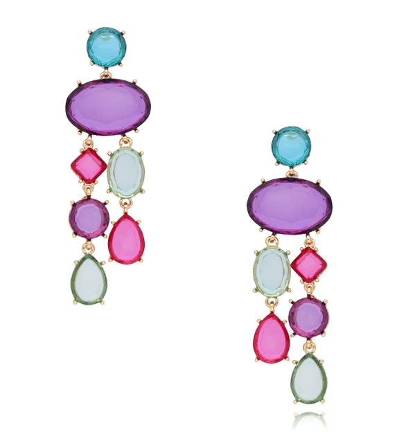 Kolczyki z kolorowymi kryształami Fiesta Gems KFF0269