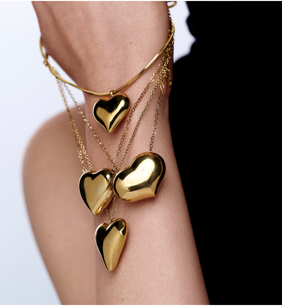 Naszyjnik z  sercem złoty NSY0671