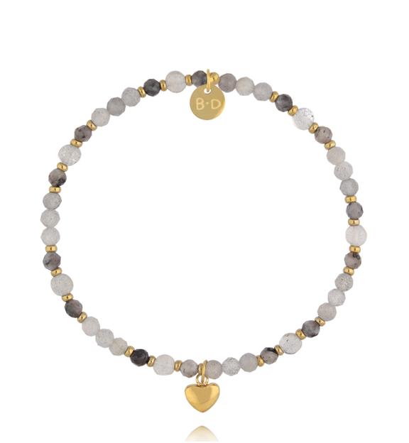 Bransoletka z labradorytami i sercem BTW3748