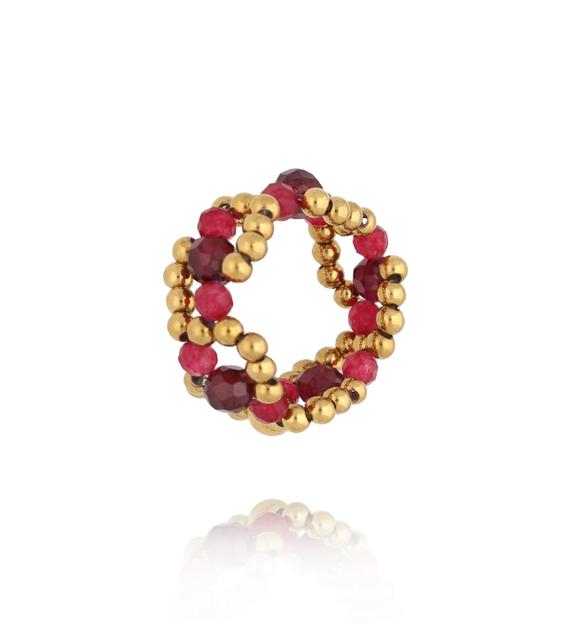 Pierścionek elastyczny bordowy PSC0718