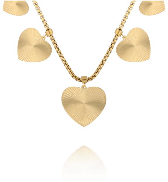 Naszyjnik z sercami złoty NEA0038