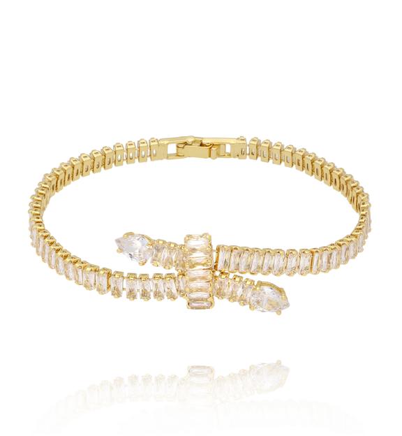 Bransoletka z cyrkoniami w formie obręczy BSS0262