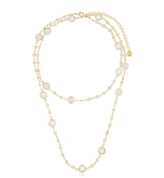 Naszyjnik złoty z kryształkami NS0328