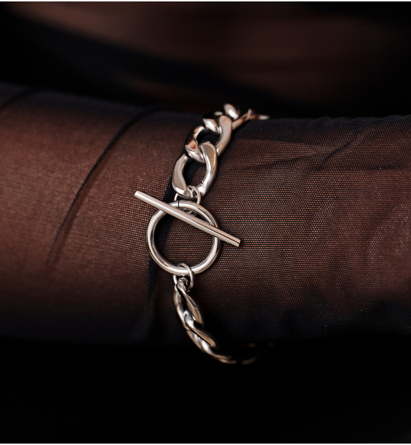 Bransoletka z dużych ogniw ze stali szlachetnej BSY0400