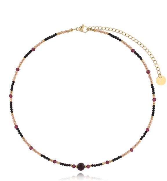 Naszyjnik z agatami i granatami Zuhra NSC0400