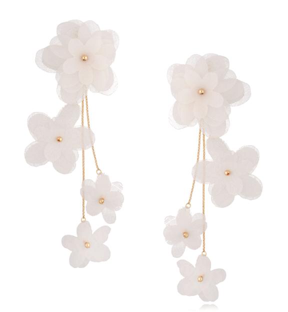 Kolczyki satynowe kwiaty  Blossom Ecru Primerose KBL0872