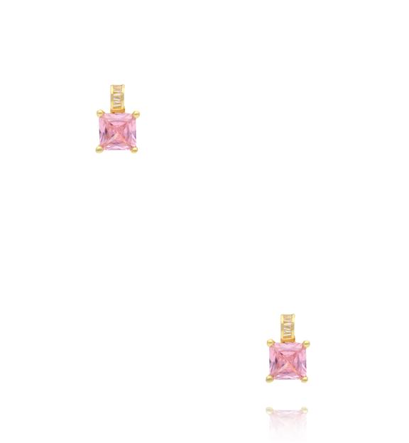 Kolczyki delikatne z różowymi kryształkami KSS2196
