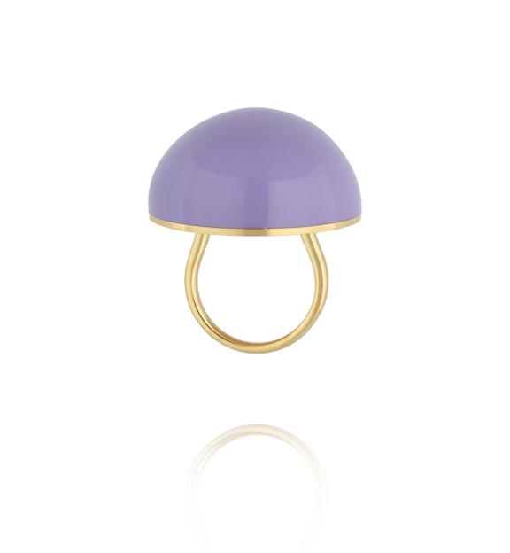 Pierścionek z lawendową emalią w złotej oprawie PSA1184