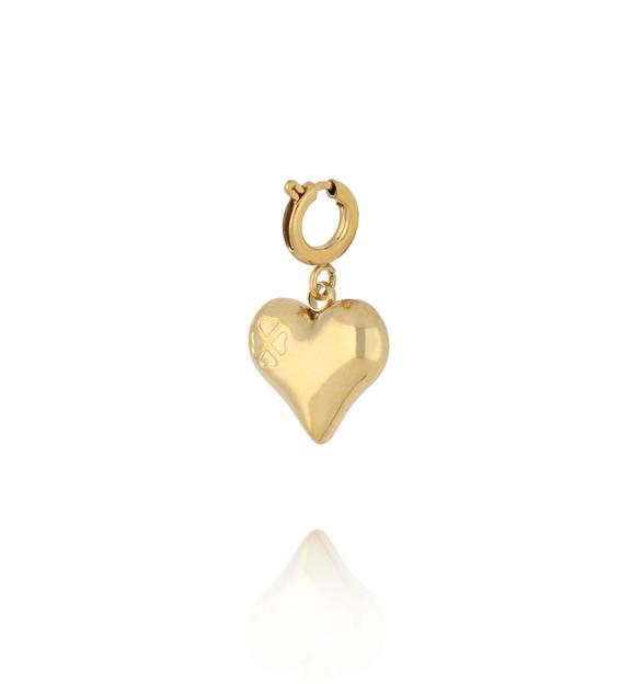 Charms Pozłacane Serce z wyżłobioną koniczynką CHA0038