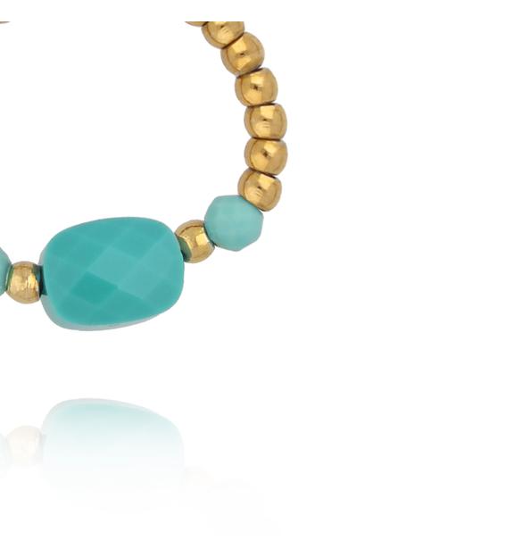 Pierścionek elastyczny z amazonitem PTW0601