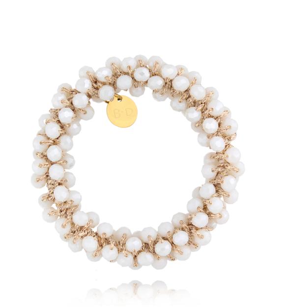 Gumka do włosów z kryształkami biała Luminous GWE0001